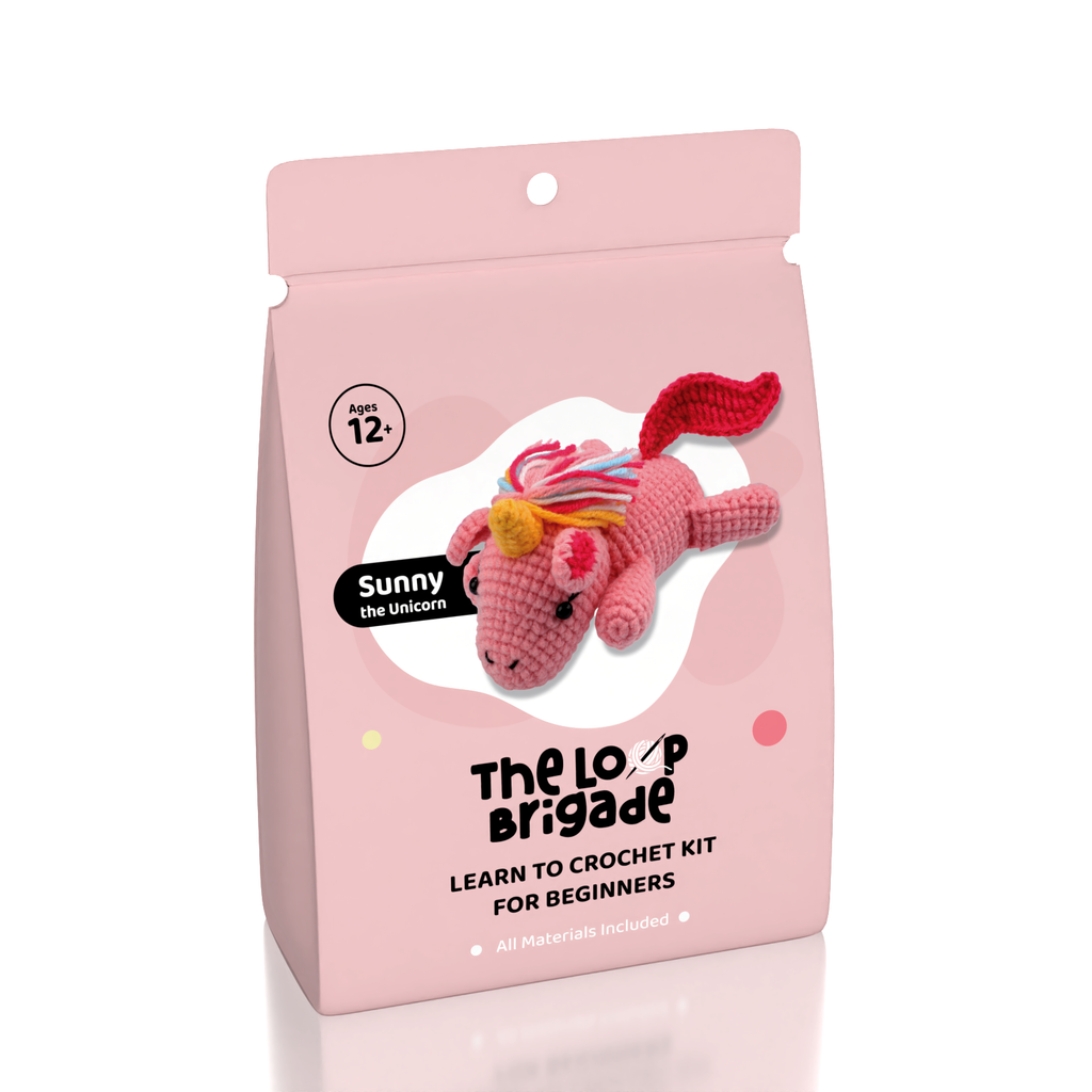 The LOOP Brigade: DIY Crochet Plush Toy Complete Kit For Beginners - Sunny the Unicorn