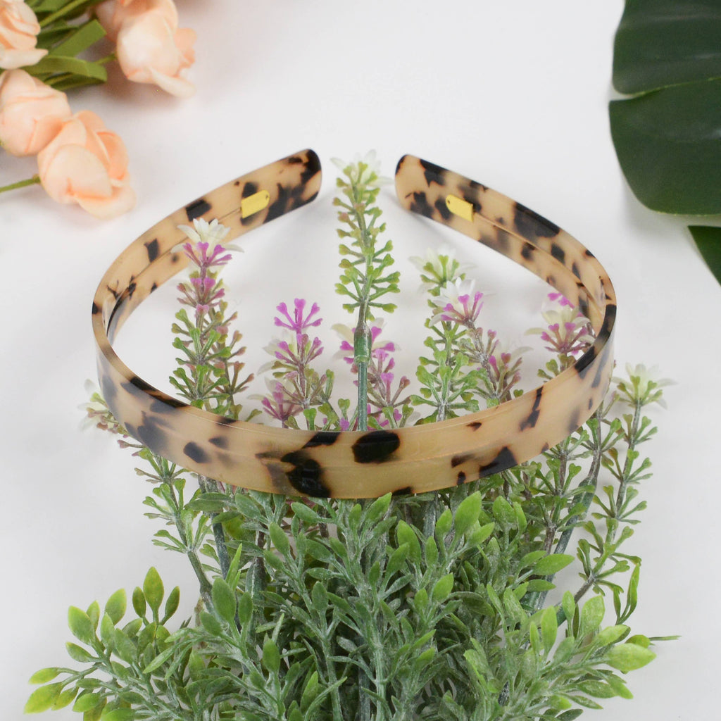 Acetate French Minimalist Headband: Dark amber