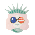 Lady Liberty Sunnies Shaped Paper Plate