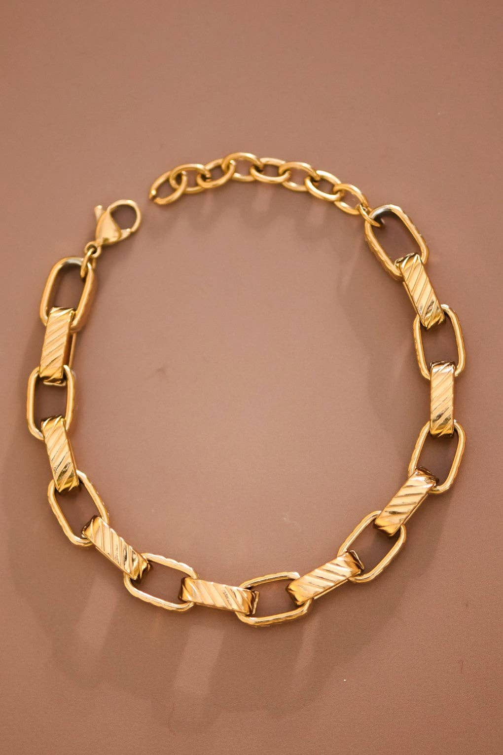 18K Gold Plated Waterproof Stainless Steel Chain Link Bracelet