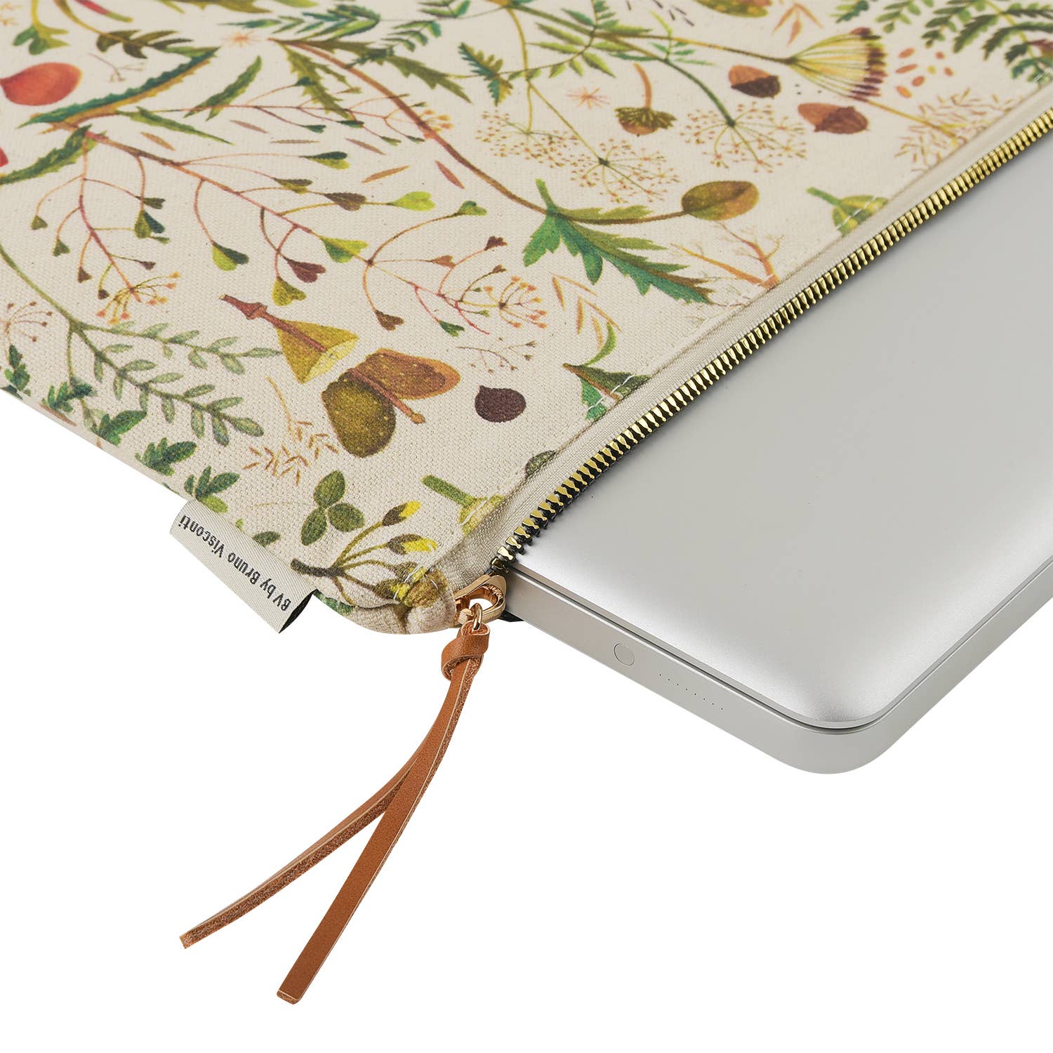 Canvas Pouch/Laptop Sleeve - Greens and Flowers