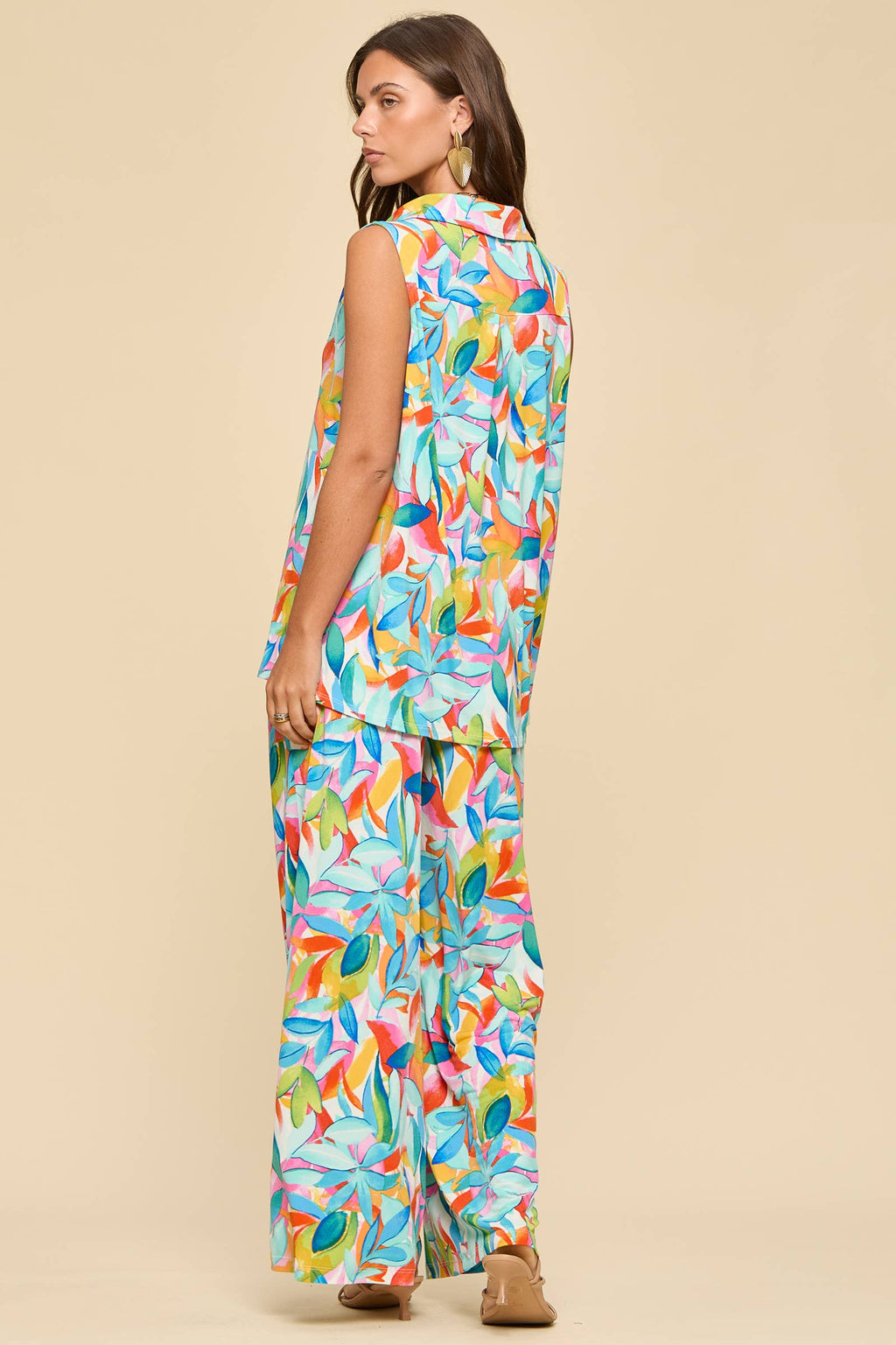 2-Piece Tank + Relaxed Pants Resort Wear Set: MULTI