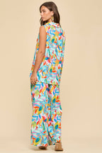 2-Piece Tank + Relaxed Pants Resort Wear Set: MULTI