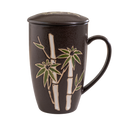 Bamboo Design 15oz Tea Mugs with Lid and Infuser