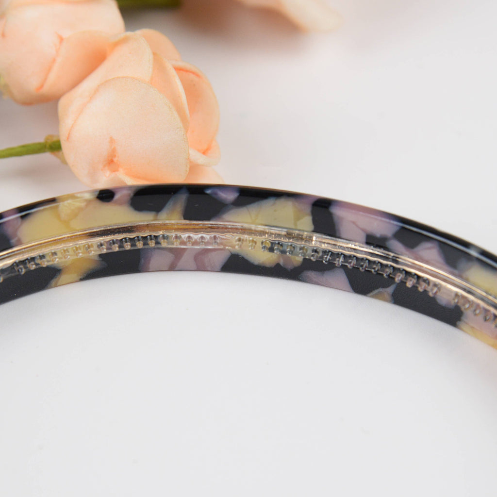 Acetate French Minimalist Headband: Dark amber