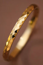 18K Gold Plated Waterproof Stainless Steel Diamond Cut Bangle