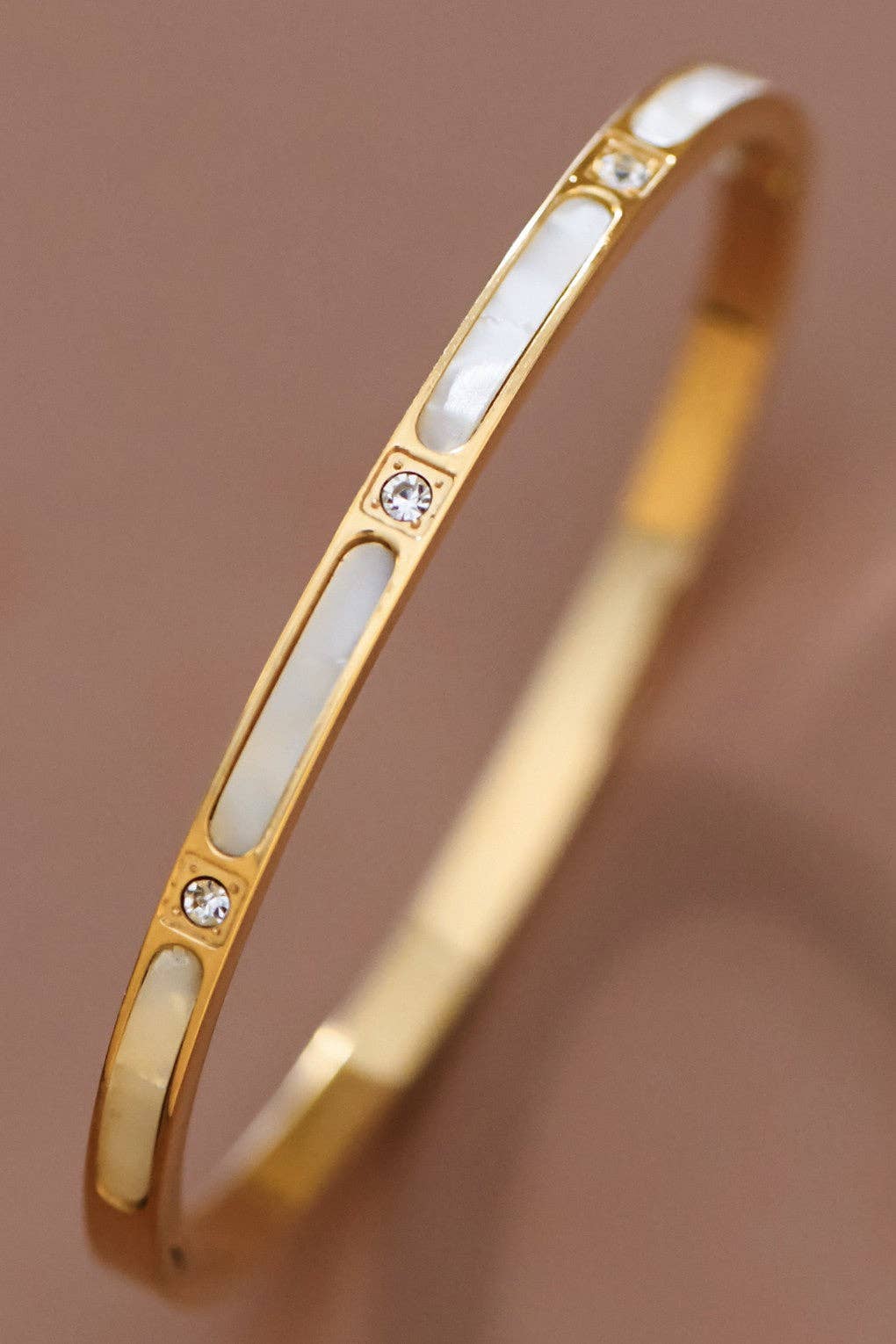 18K Gold Plated Waterproof Stainless Steel HInged Bangle