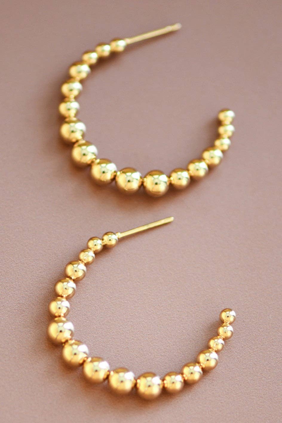 18K Gold Plated Waterproof Stainless Steel Hoop Earrings