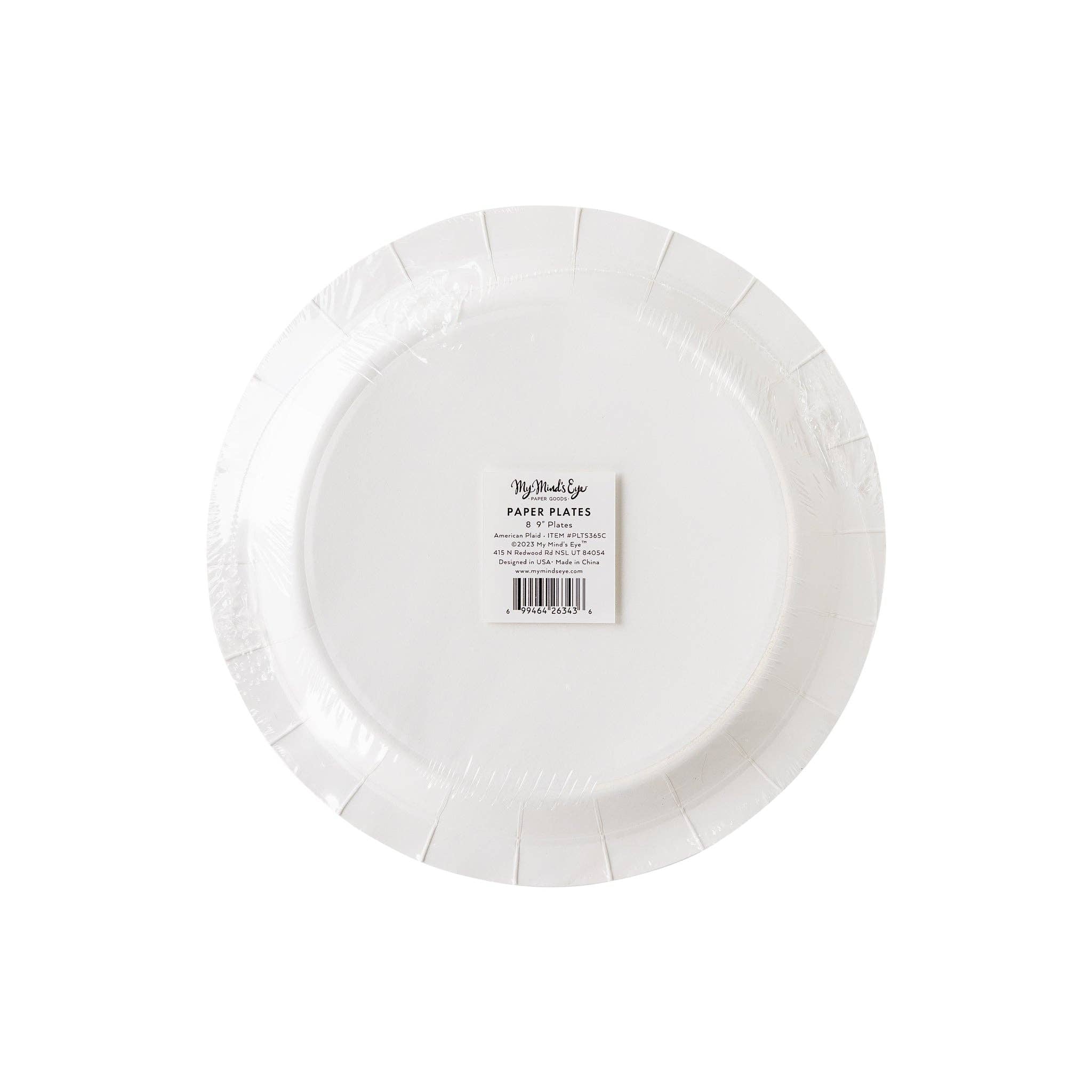 Americana Plaid 9" Paper Plate