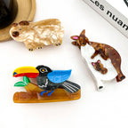 Animal Acetate Hair Claw Clip, Parrot, Capybara, Kangaroo: Woodpecker