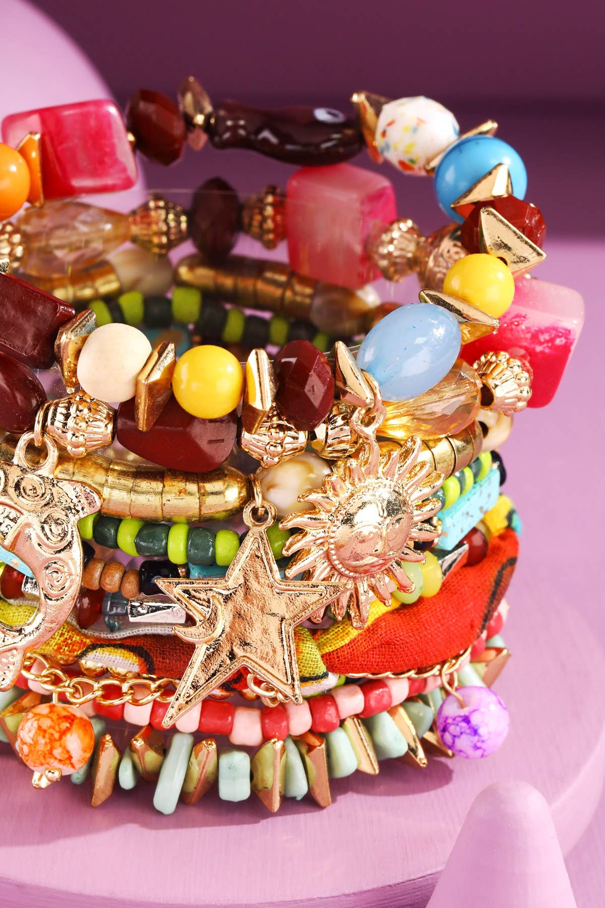 Boho Stretch and Stack Beaded Bracelet: Spring