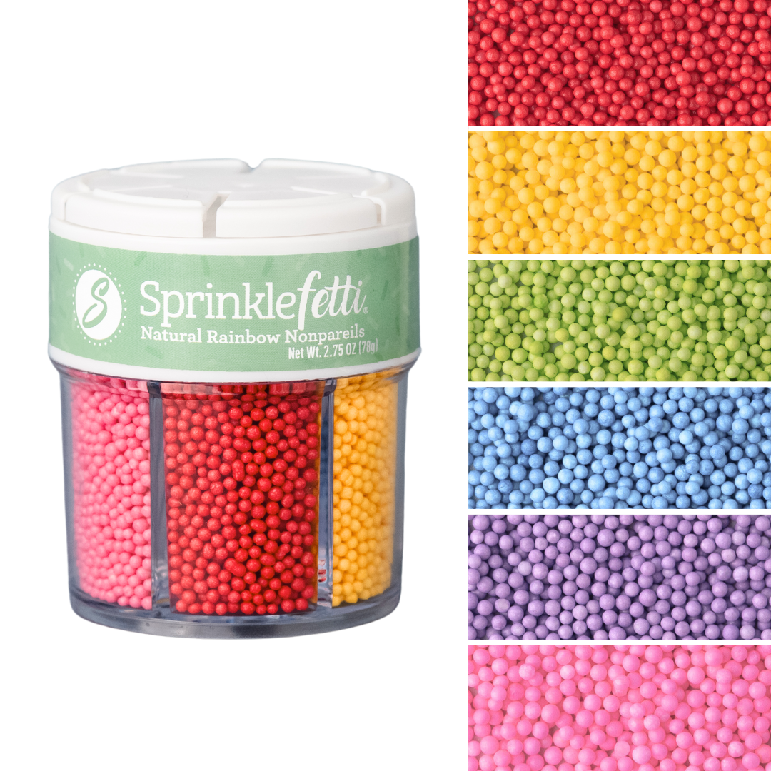 Natural Rainbow Nonpareils Sprinkle Jar - 6 Cell