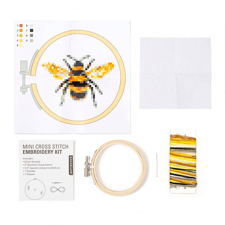 Bee Mini Cross Stitch Embroidery Kit arrives May 8