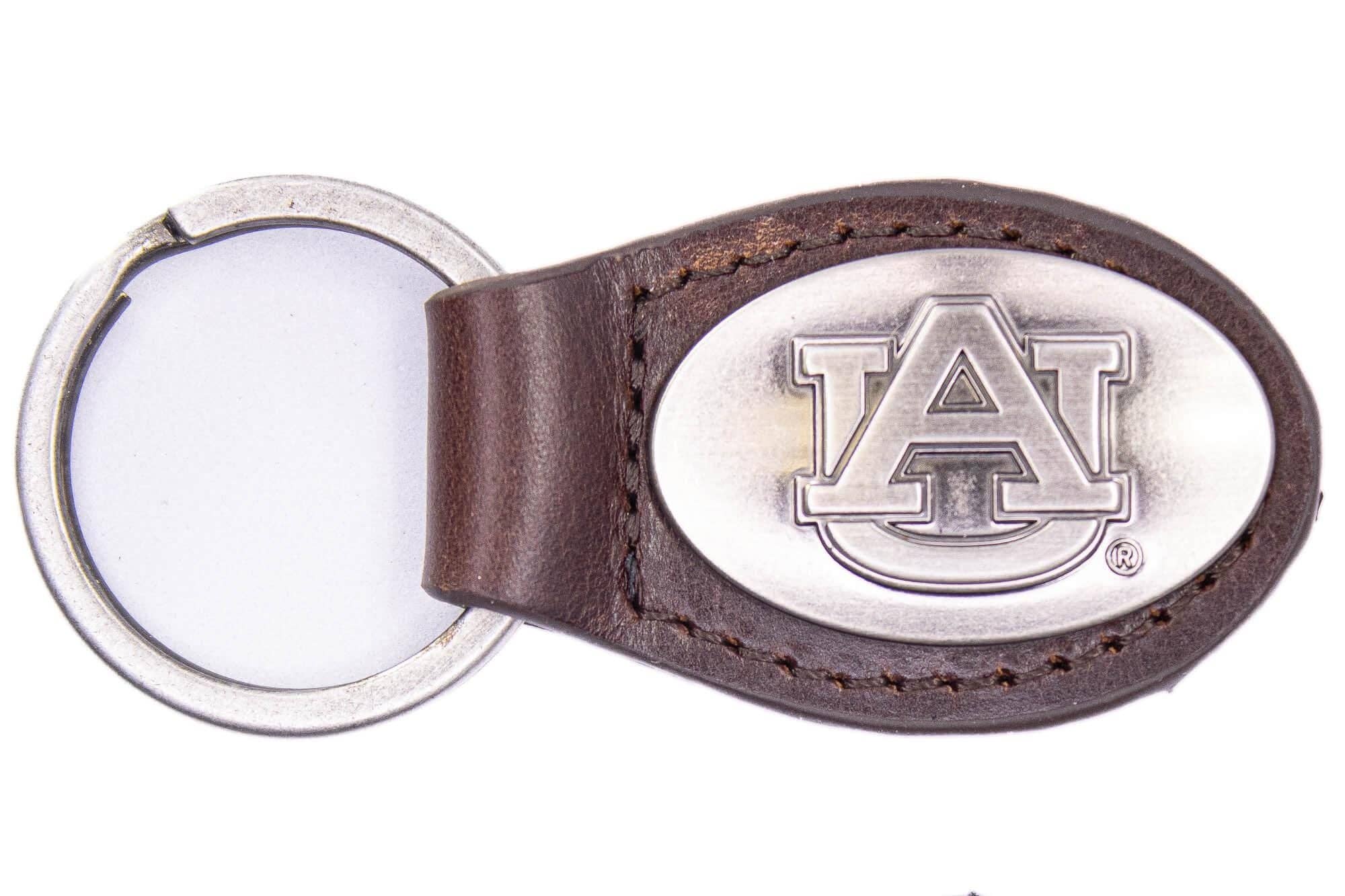 Auburn Tigers Oval Leather Key Fob