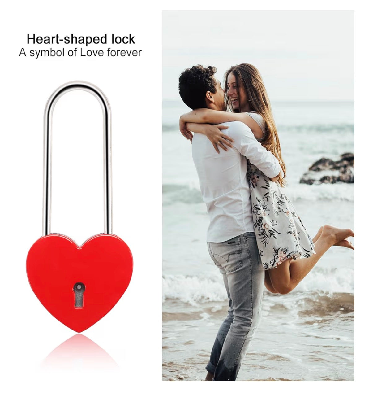 Red Heart Padlock