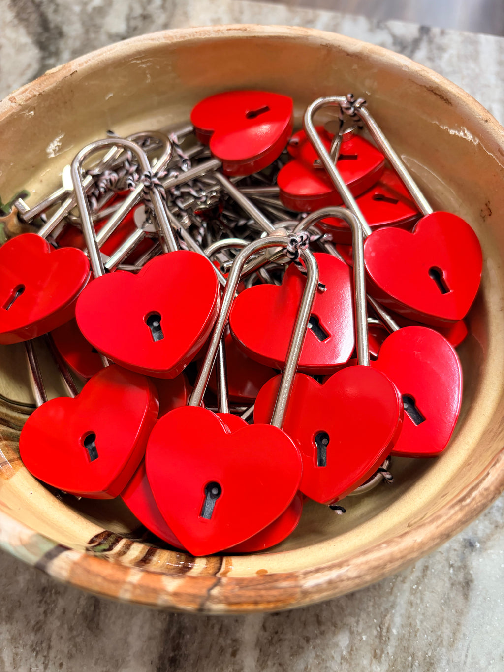 Red Heart Padlock