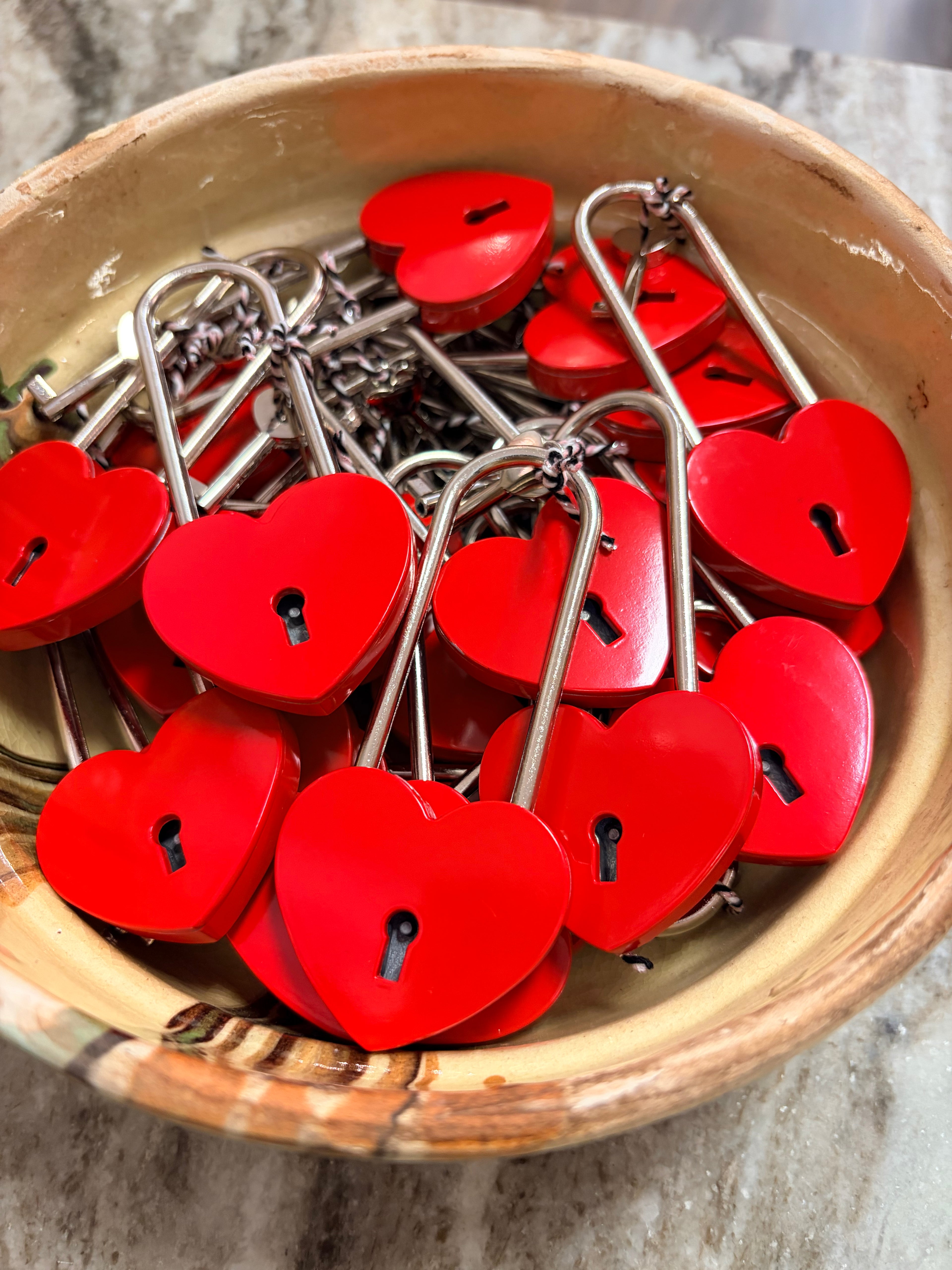 Red Heart Padlock