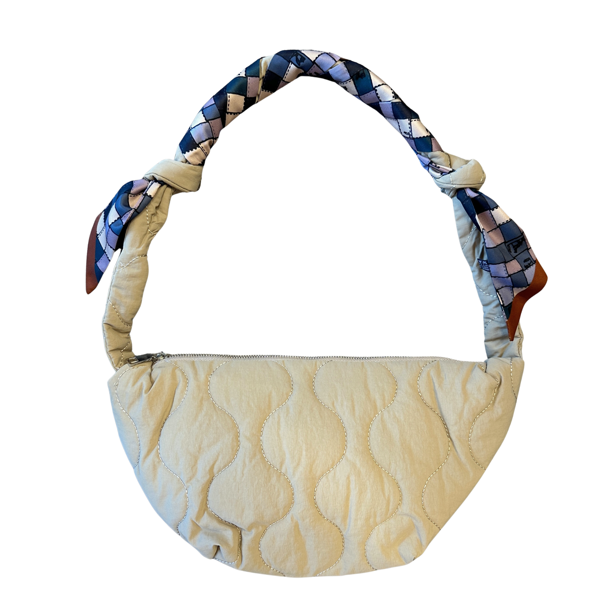Tan Quilted Shoulder Bag