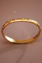 18K Gold Plated Waterproof Stainless Steel Polka Dot Bangle