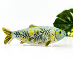 Green Sardine Hair Claw Clip with Seaweed Detail: Green-C