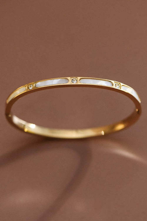 18K Gold Plated Waterproof Stainless Steel HInged Bangle