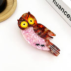 Acetate Owl and Parrot Hair Claw Clip: Owl