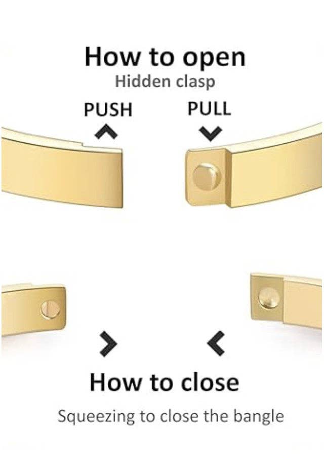 18K Gold Plated Waterproof Stainless Steel Tennis Bangle