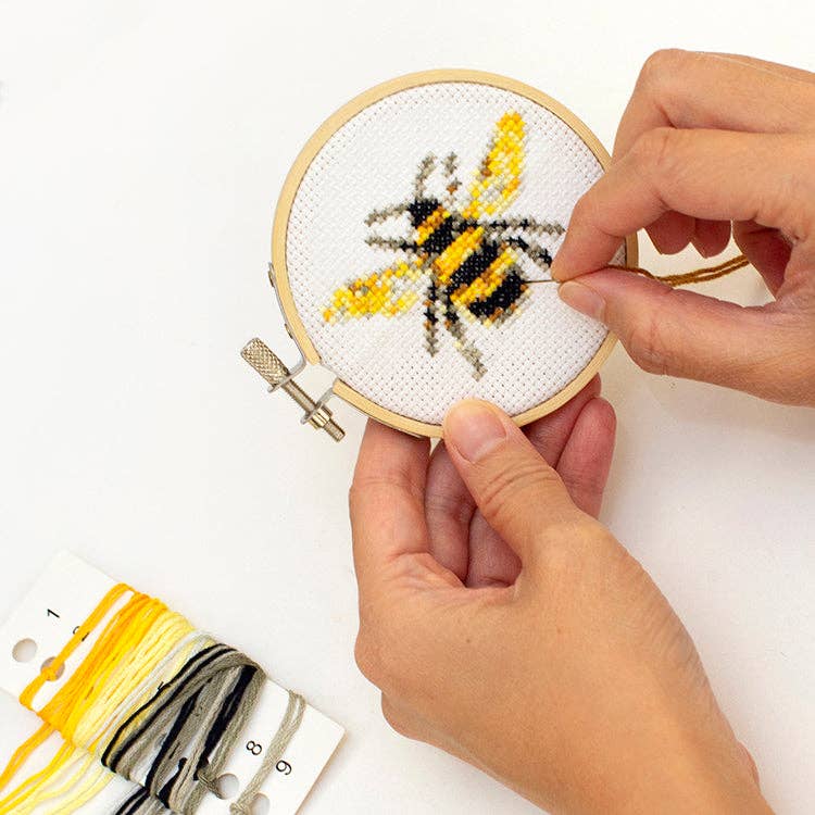 Bee Mini Cross Stitch Embroidery Kit arrives May 8