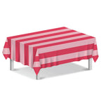 Pink Stripe Cotton XL Tablecloth