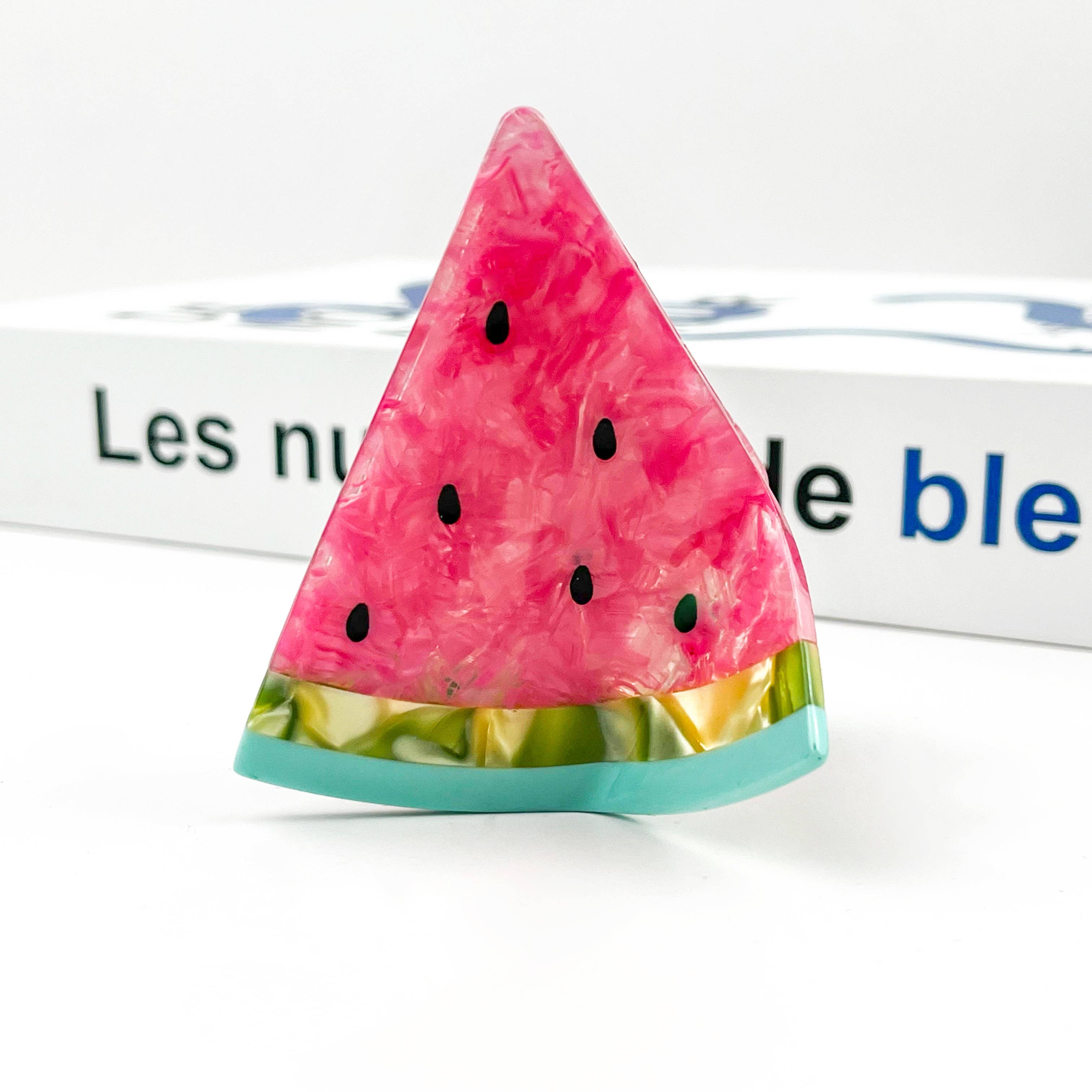 Triangular Watermelon Claw Clip, Acetate Fruit Hair Clip
