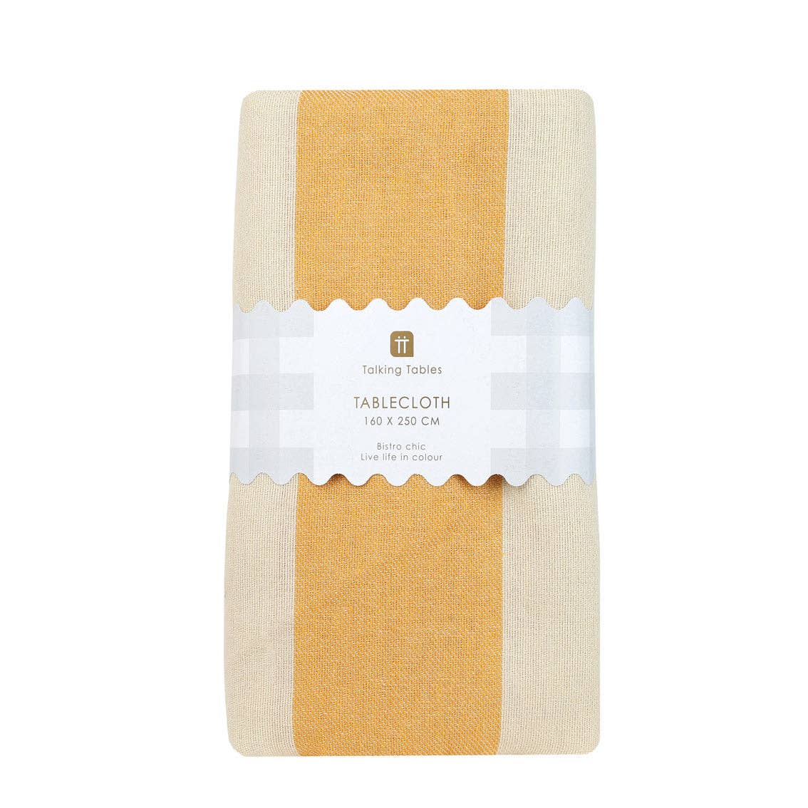 Yellow Stripe Cotton XL Tablecloth