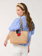 FAUX RAFFIA HEADBAND: TAN