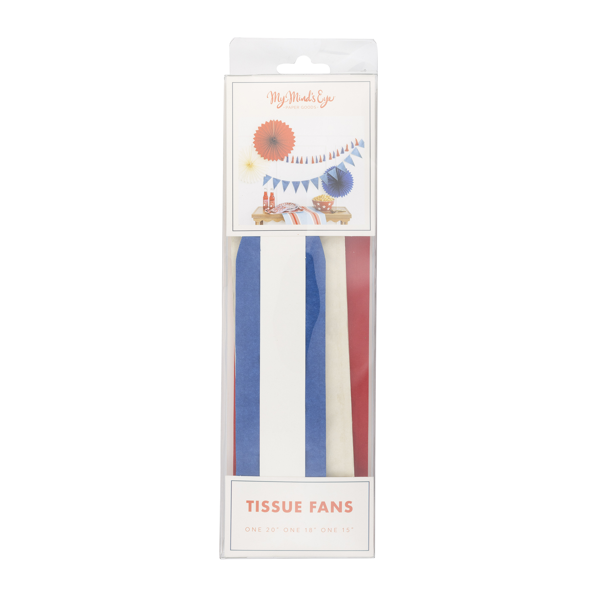 Red White and Blue Tissue Party Fans