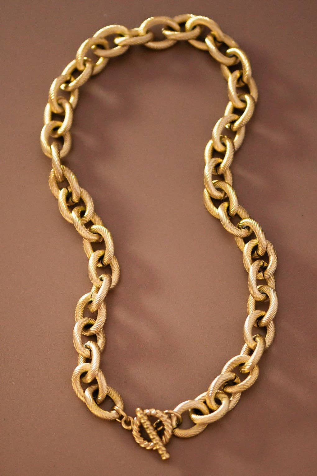 18K Gold Plated Waterproof Stainless Steel Chain Necklace Chunky Chain