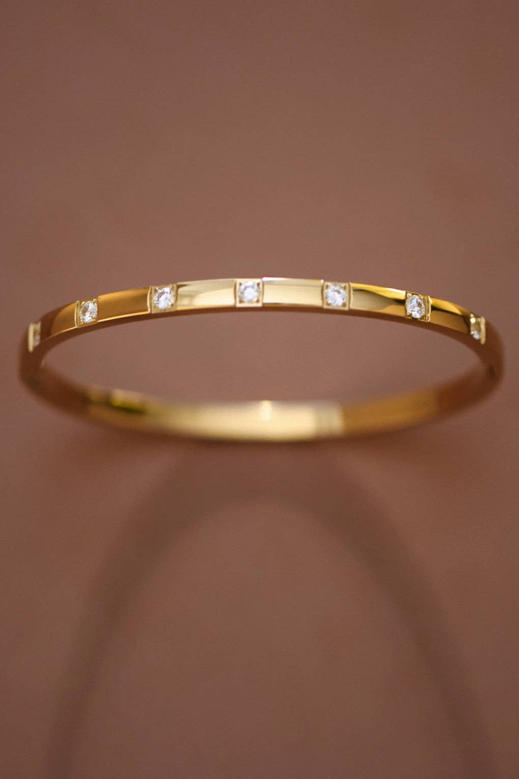 18K Gold Plated Waterproof Stainless Steel Cubic Zurcoinia Bangle
