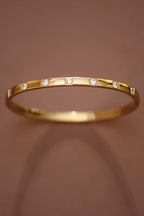 18K Gold Plated Waterproof Stainless Steel Cubic Zurcoinia Bangle