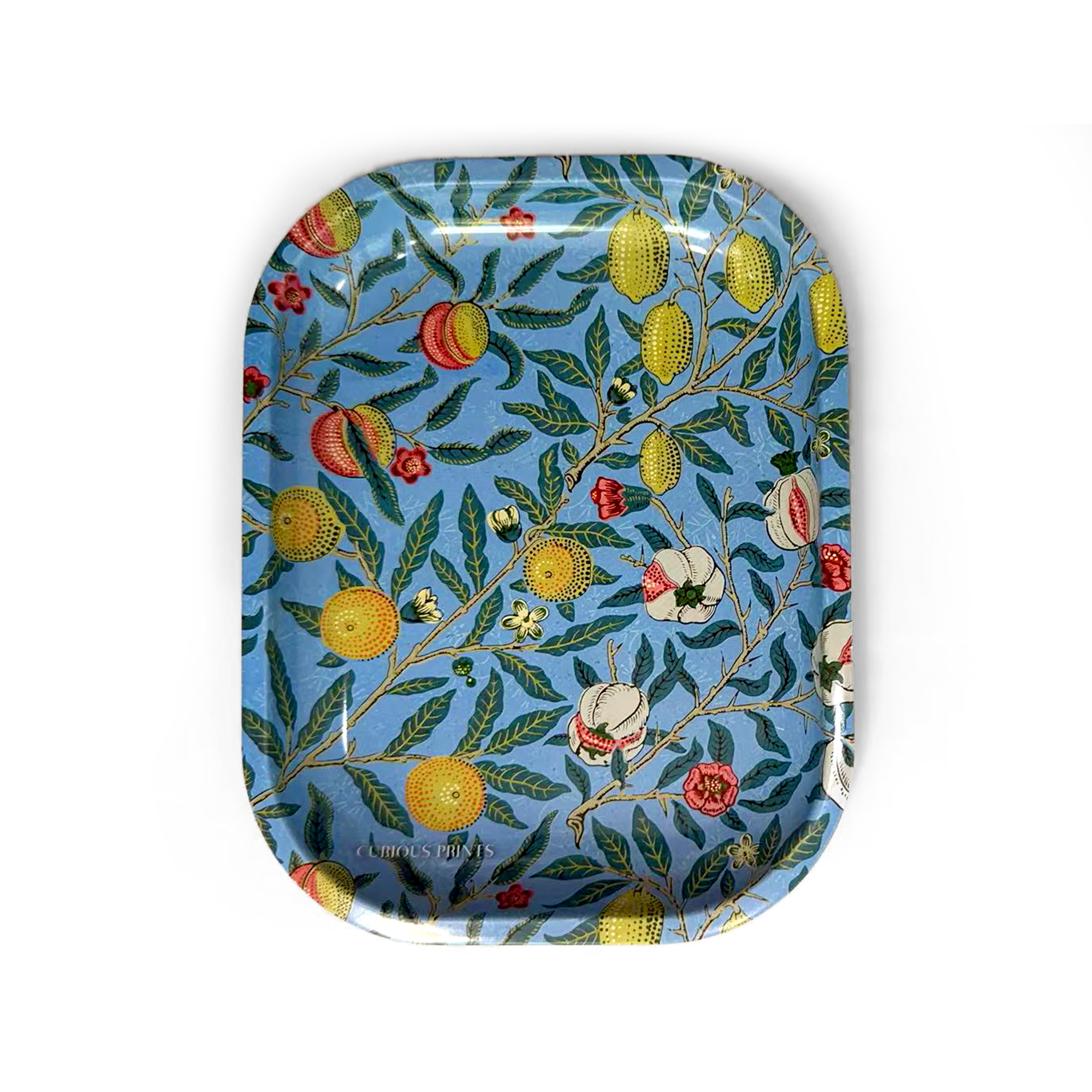 Small Metal Vintage William Morris Summer Fruit Trinket Tray