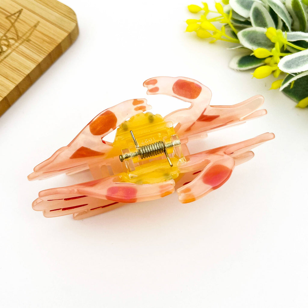 Acetate Crab Hair Claw Clip, Ocean-Inspired Accessory: Crab