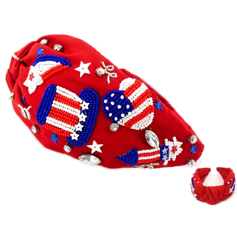 AMERICAN FLAG RED HEADBAND