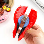 Acetate Owl and Parrot Hair Claw Clip: Owl