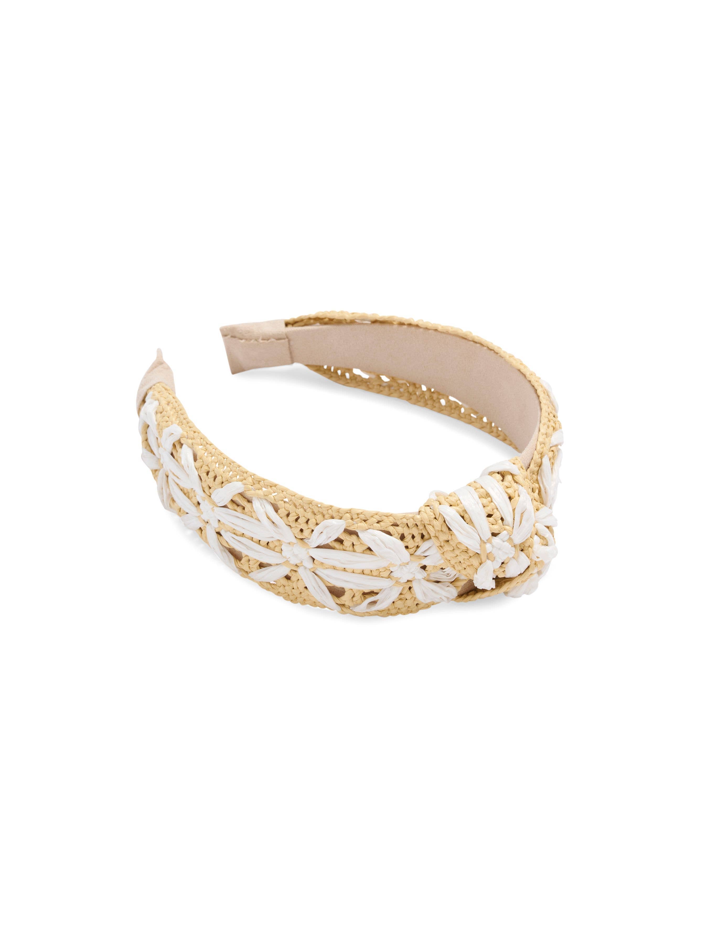 FAUX RAFFIA HEADBAND: PINK