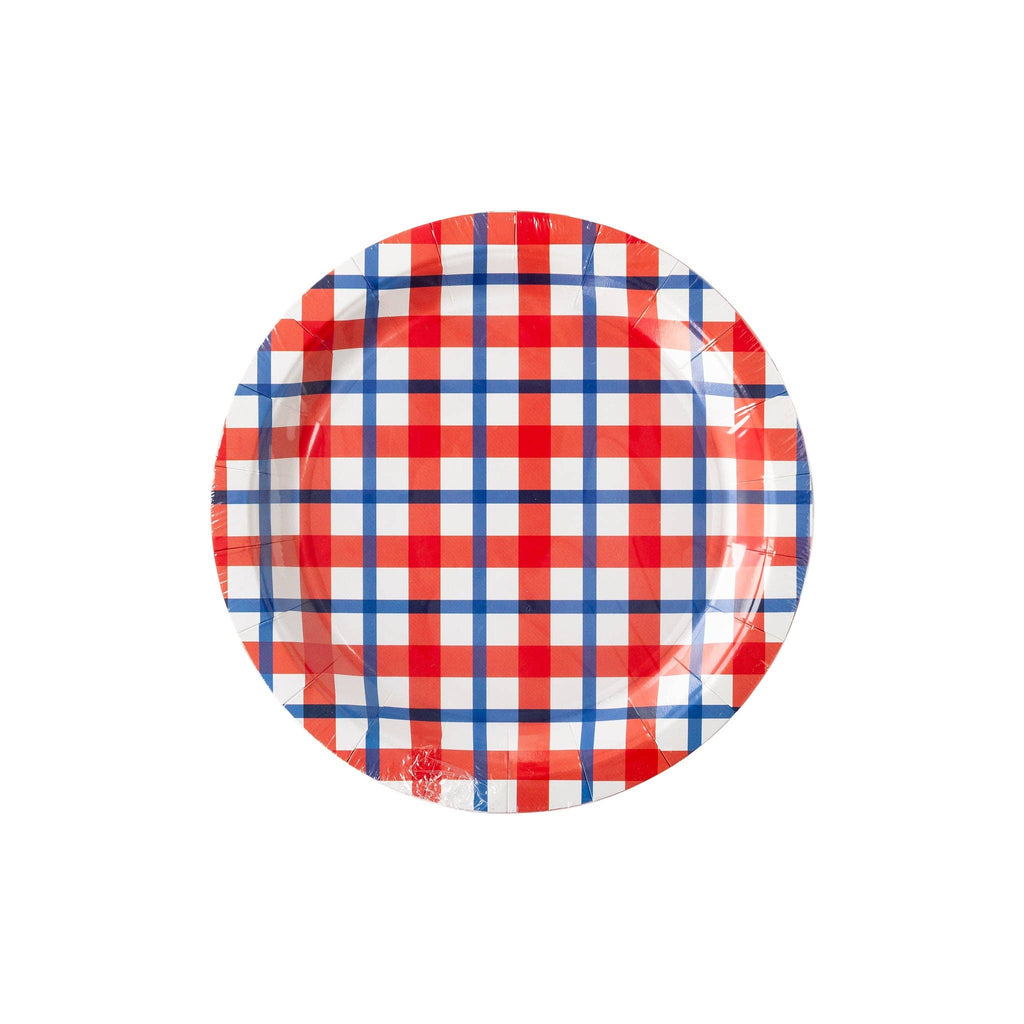 Americana Plaid 9" Paper Plate