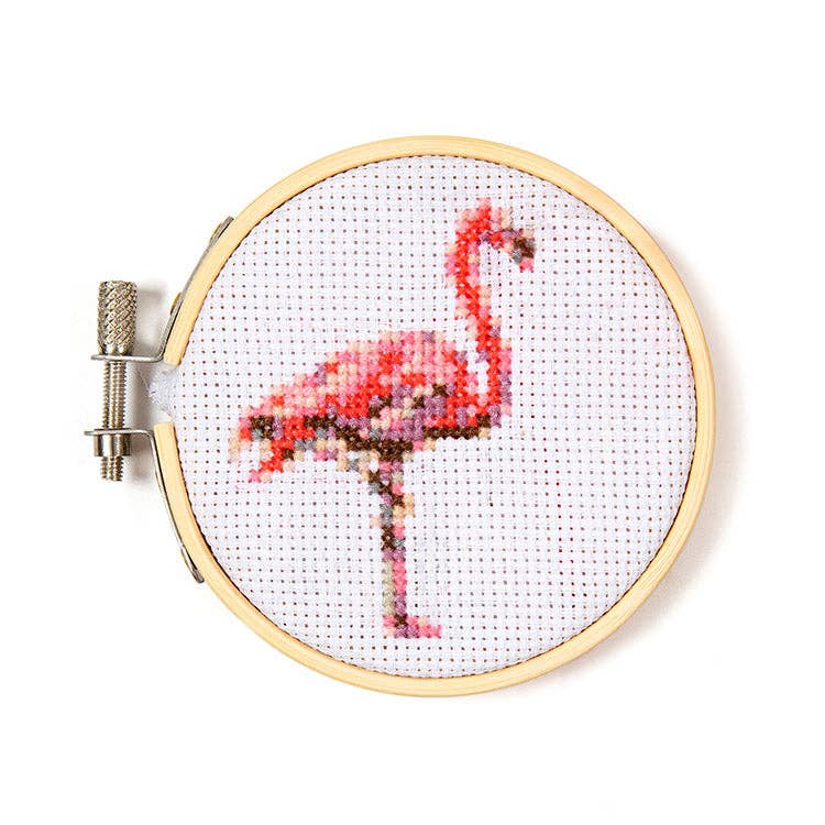 Mini Cross Stitch Embroidery Kit Flamingo arrives May 8