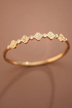 18K Gold Plated Waterproof Stainless Steel Clover Bangle