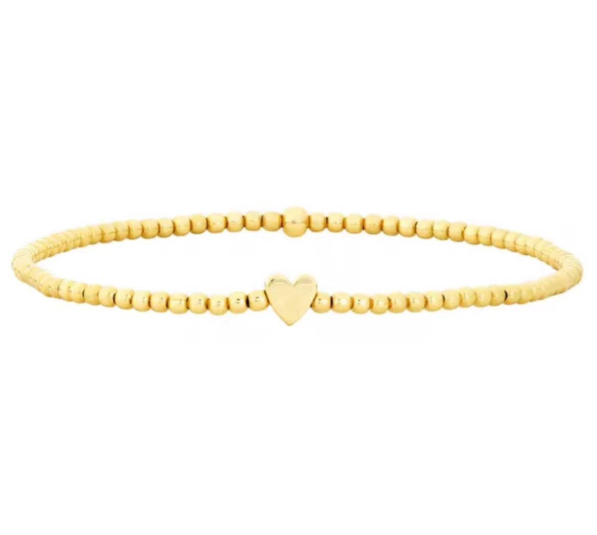 Classic Beaded Heart Waterproof Non-Tarnish Bracelet