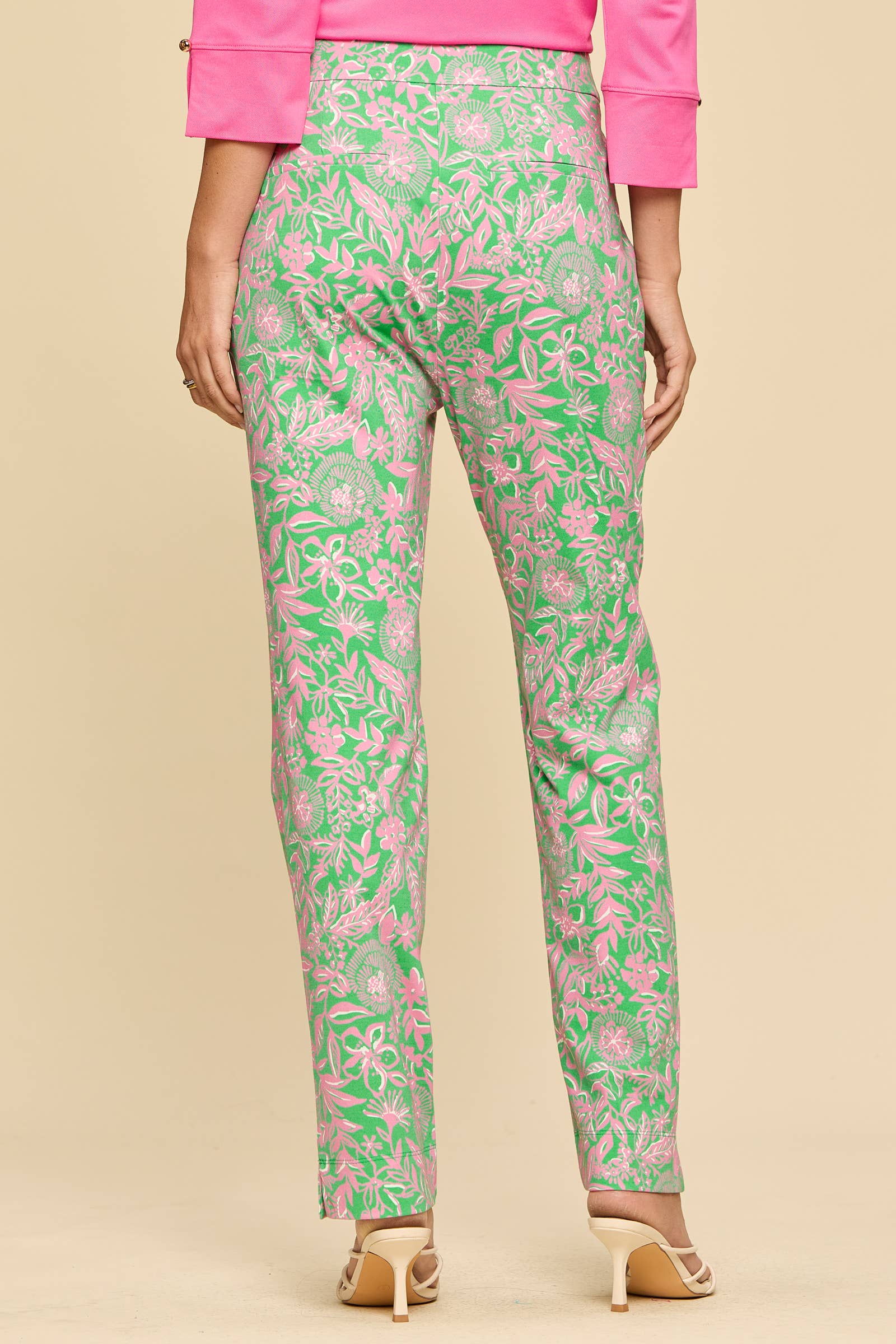 Sun-Protective, Lightweight Everyday Pants: KELLY GREEN PINK