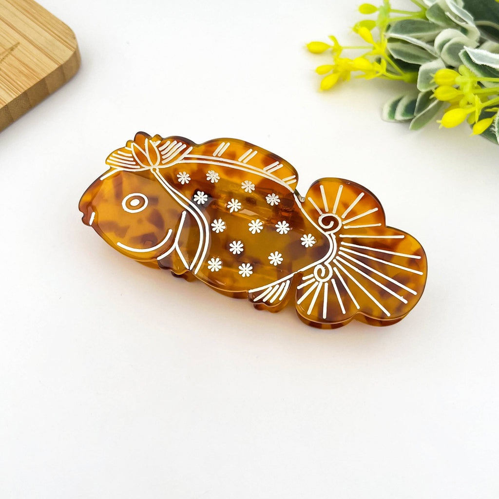 Tortoiseshell Goldfish Hair Clip, Acetate Hair Accessory