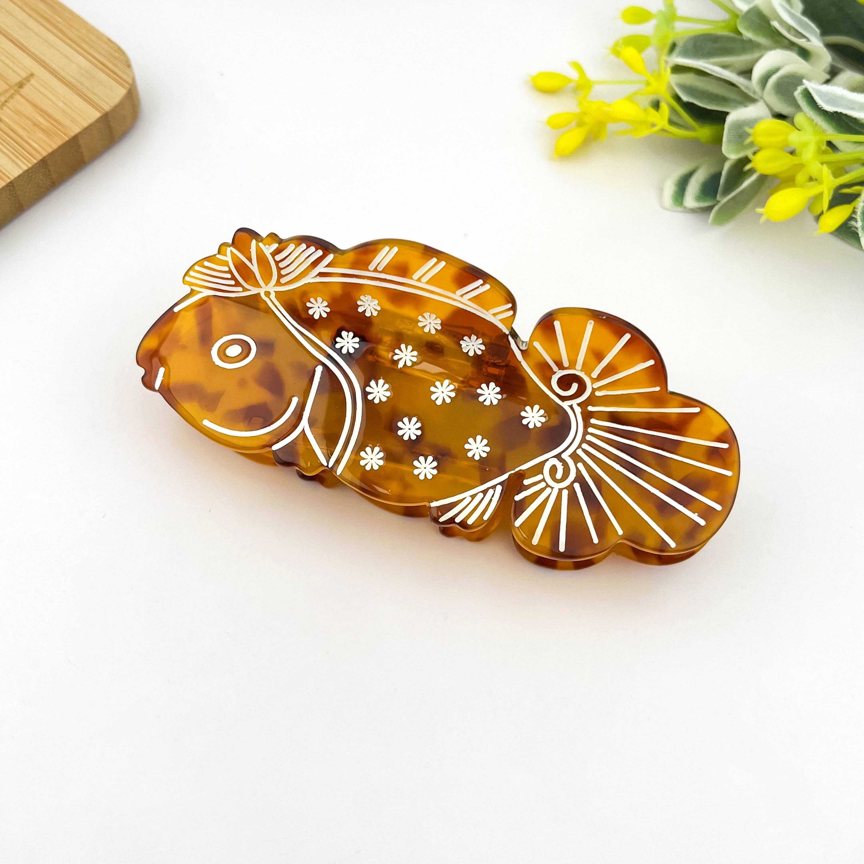 Tortoiseshell Goldfish Hair Clip, Acetate Hair Accessory