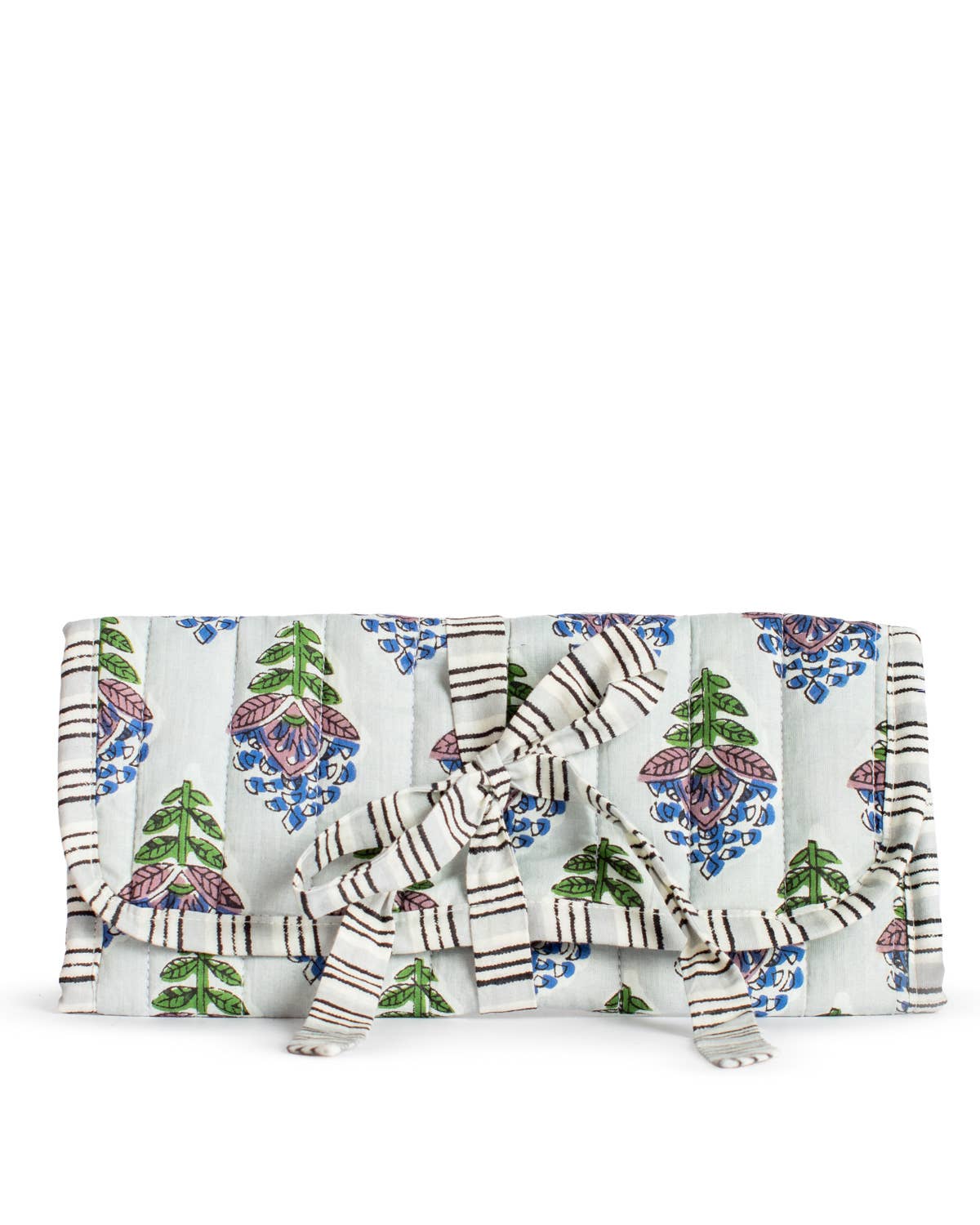 Leighton Quilted Jewelry Roll Blue