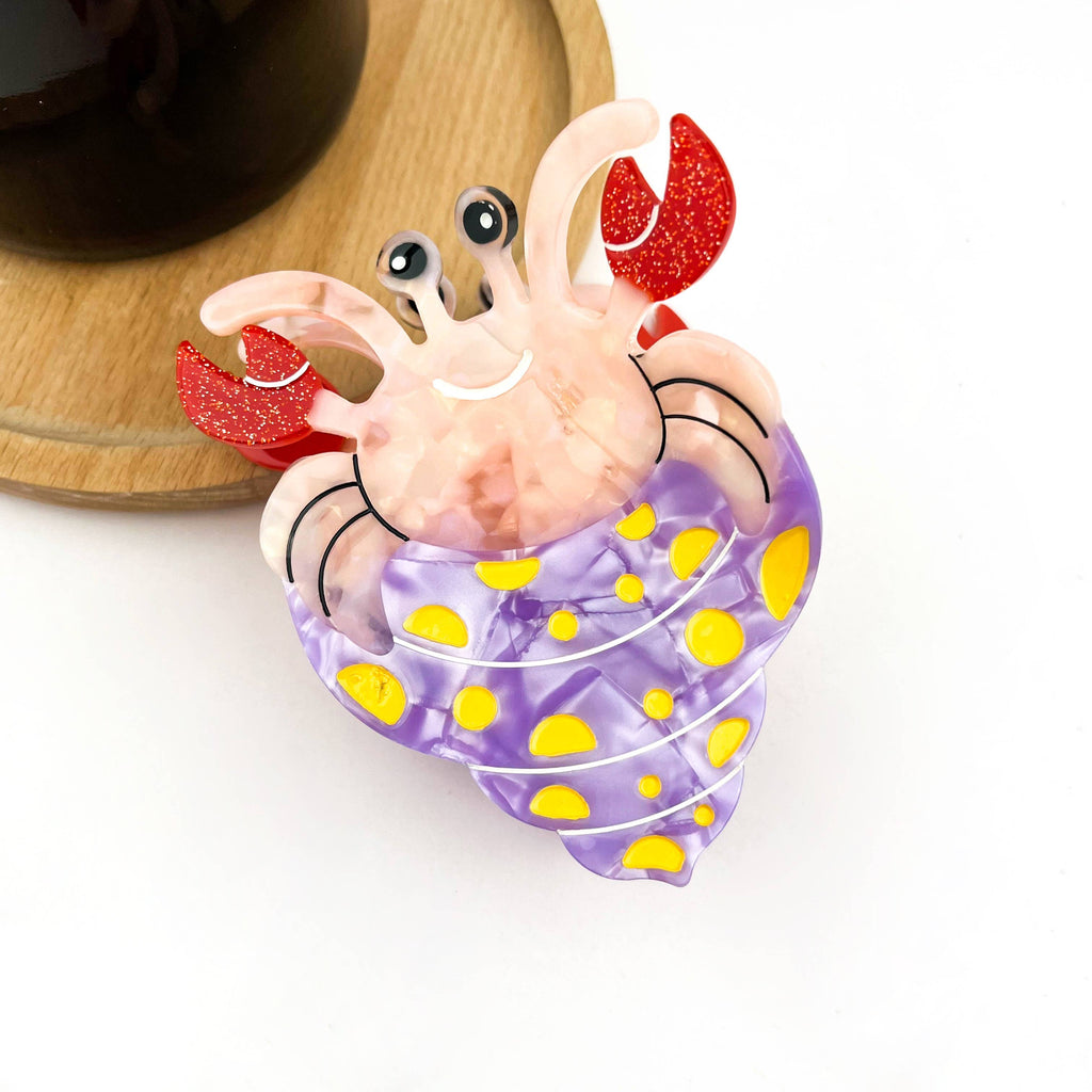 Hermit Crab Claw Clip, Acetate Hair Clip: C-White